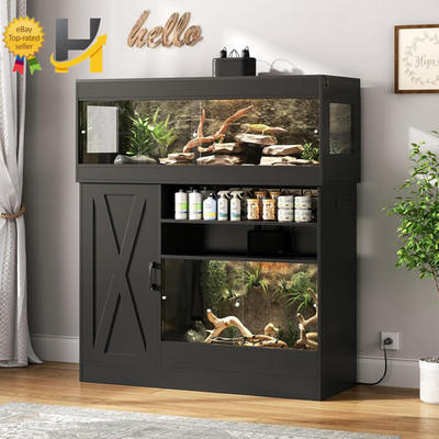 60 Gallon Reptile Tank & 45 Gallon Reptile Terrarium with Cabinet Sliding Doors