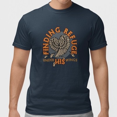 Finding Refuge Under His Wings Christian Faith Religious Graphic T Shirt Cotton