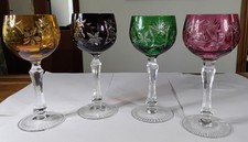Vintage Nachtmann Traube Crystal Wine Glasses Cut To Clear Set of 4 Mint
