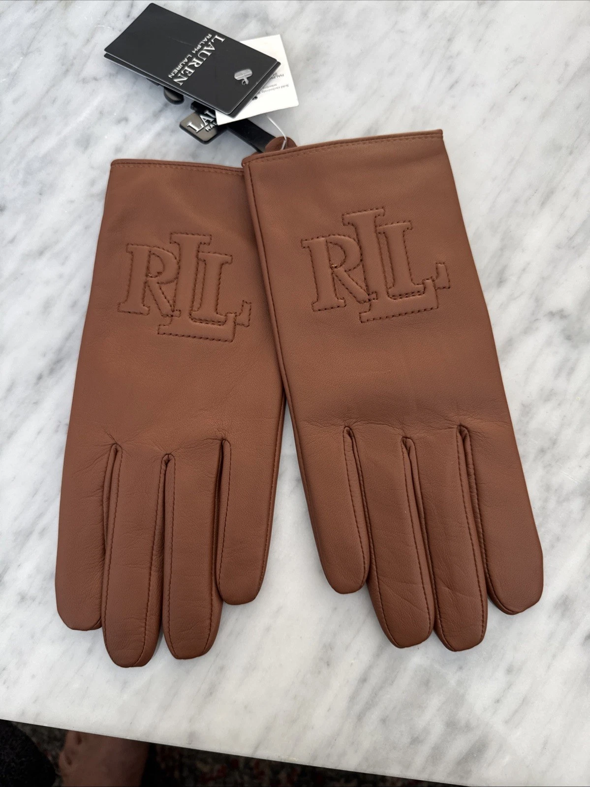BNWT Logo-Embossed Sheepskin Tech Brown Size XL Gloves. £119
