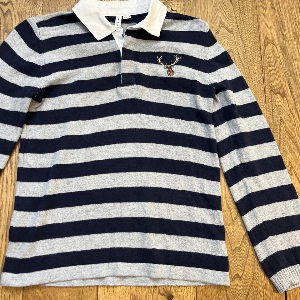 Janie And Jack Boys Sweater Deer Stiped, Size 12 - Image 3 of 4