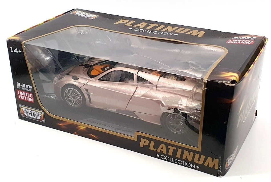 Motormax 1/18 Scale 73100PTM Pagani Huayra metallic Silver / Gold - Image 4 of 4