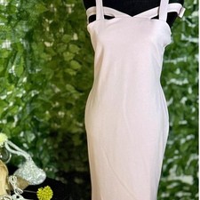 Missguided Women's Pink and White Dress
