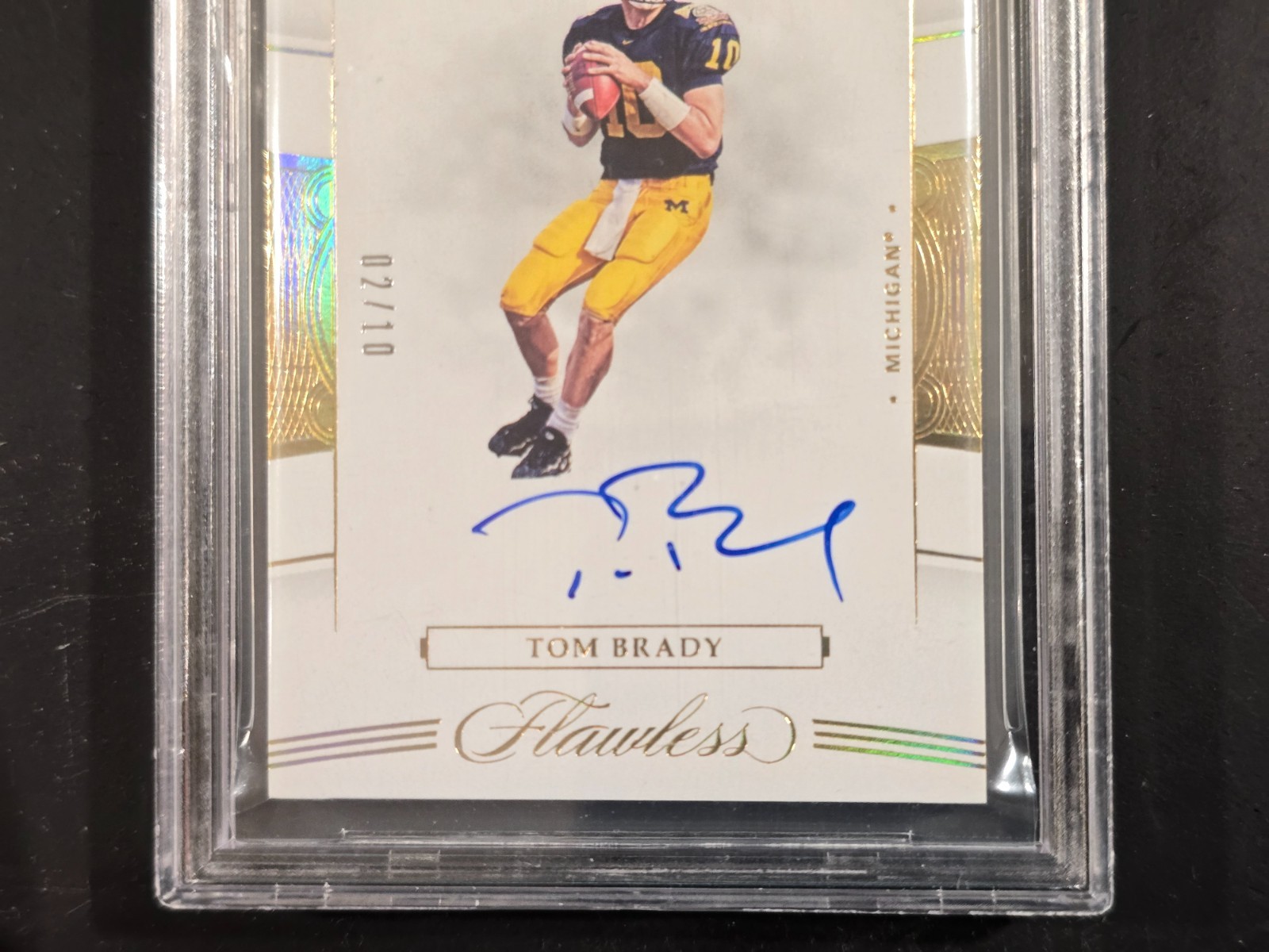 🔥 2020 PANINI FLAWLESS TOM BRADY #33 GREATS SIGNATURES GOLD AUTO SSP /10 🔥 view 3