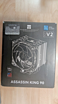 Assassin King 90 V2 CPU Air Cooler, 5 Heat Pipes AGHP Tochnology, 92mm PWM Qu...