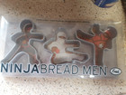 FRED NINJA BREAD MEN - 3 METAL COOKIE / GINGERBREAD CUTTERS