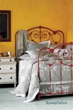 New ANTHROPOLOGIE Twin Bed Enes Medallion Applique Gray Comforter Duvet Covet