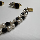 Jet Glass, Crystal Faux Pearl Earrings and Bracelet  — photo 7