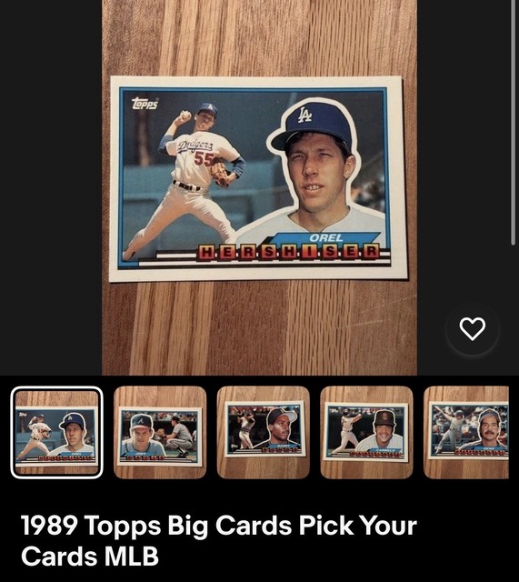 1989 Topps Big Cards Pick Your Cards MLB