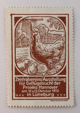 1913 Germany Poultry Farming Expo Luneburg Hannover Poster Stamp Ad Label