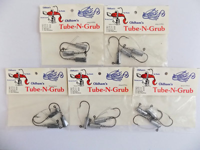 OLDHAM'S WEEEDLESS ''TUBE-LURE'' SCREW LOCK JIG HEAD 3/16 oz. - 15 LURES - T24