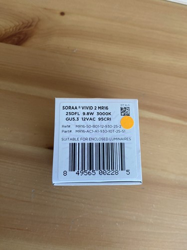 Soraa Vivid 2 LED Bulb MR16 GU5.3 NIB MR16-50-B01-12-930-25-2 3000 K 95 CRI - Picture 2 of 4