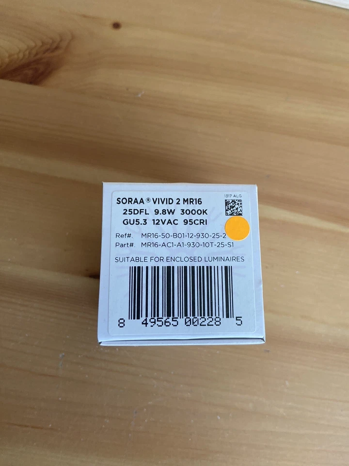 Soraa Vivid 2 LED Bulb MR16 GU5.3 NIB MR16-50-B01-12-930-25-2 3000 K 95 CRI - Image 2 of 4