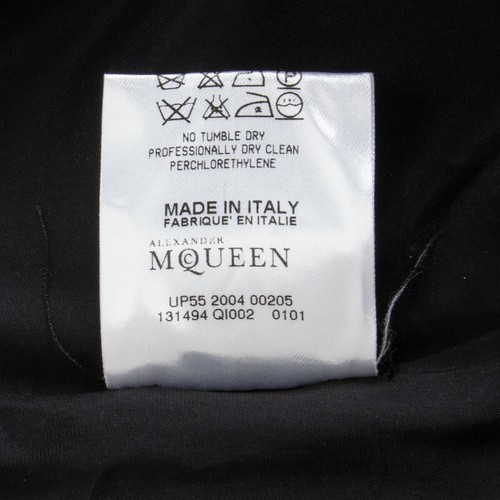 61858 auth ALEXANDER MCQUEEN black wool blend WIDE LEG Jumpsuit Romper 44 L - Picture 5 of 5