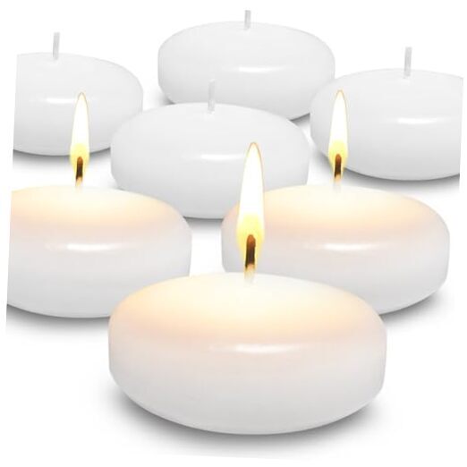24 Pack White Dripless 3-Inch Floating Wax Candles