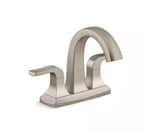 KOHLER Rubicon 4 in. Centerset Double Handle High Arc Bathroom Faucet Nickel