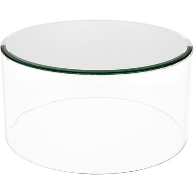 Plymor Clear Acrylic Cylinder Display Riser with Mirror Top, 4'' H x 8'' D
