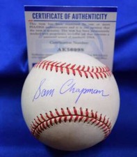 Sam Chapman PSA DNA Coa Autograph American League Signed Baseball