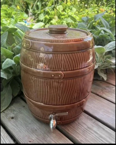 Vintage McCoy Pottery Barrel Drink Dispenser