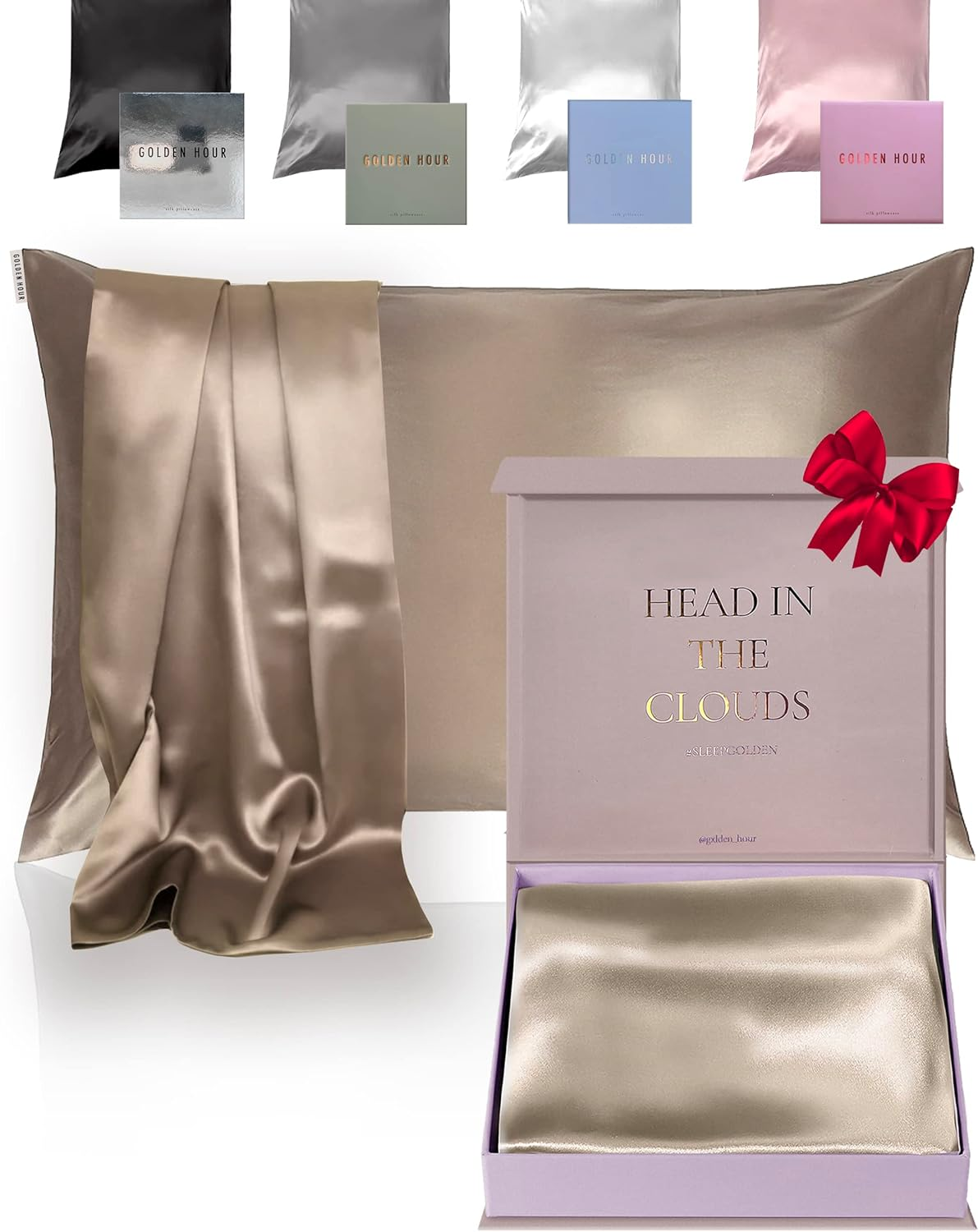 - Luxury Silk Pillowcase for Hair and Skin - 100% Real Pure Mulberry Silk - High-image