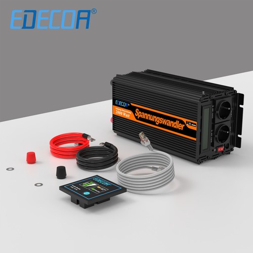 EDECOA 2000W 4000W Power Inverter 12V 220V 230V Convertitore USB LCD - Afbeelding 9 van 9