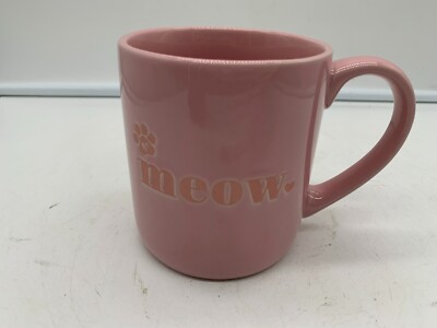 Fab Finds Ceramic 16oz Meow. Pink Coffee Mug BB02B52030 | eBay UK