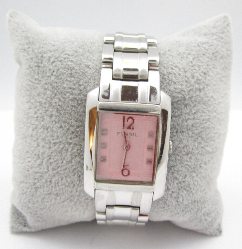 Women Fossil Quartz WR Analog 24mm Dial Tank Watch (H507) "Untested"