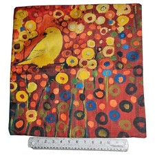 Pillow Cover 15x15 Cotton Printed Bright Design Bird Abstract