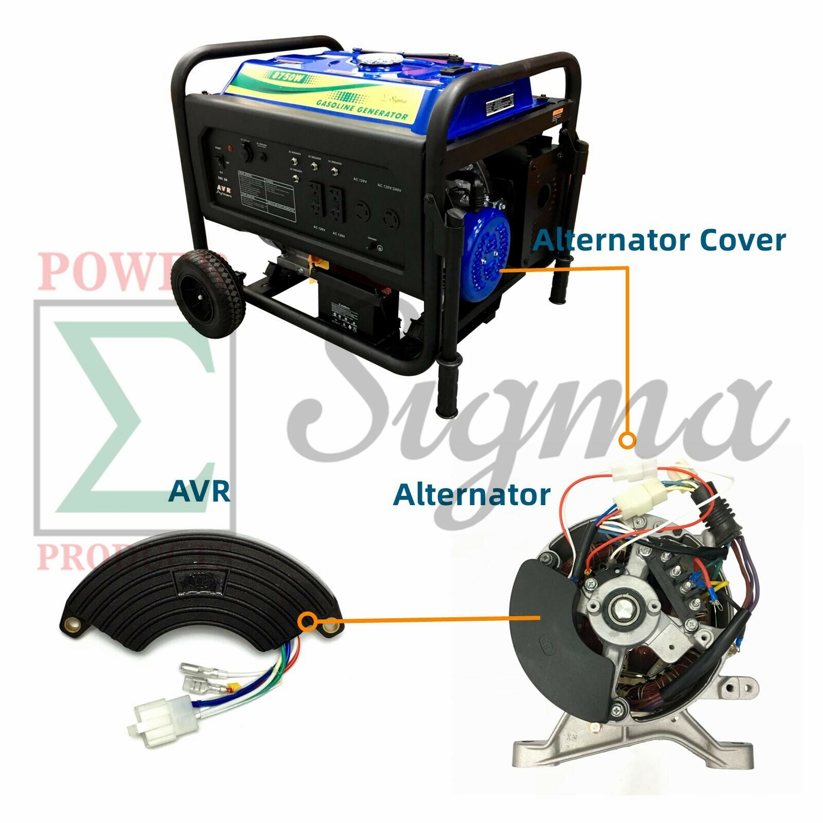 Automatic Voltage Regulator AVR For 5KW 5.5KW Single Phase Gasoline Generator