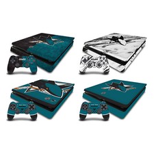 OFFICIAL NHL SAN JOSE SHARKS VINYL SKIN DECAL FOR PS4 SLIM CONSOLE  CONTROLLER
