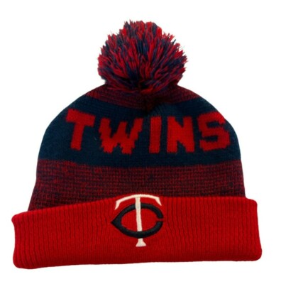 Minnesota Twins Baseball Cap Knit Warm Winter Hat Ski Target Pom Beanie 