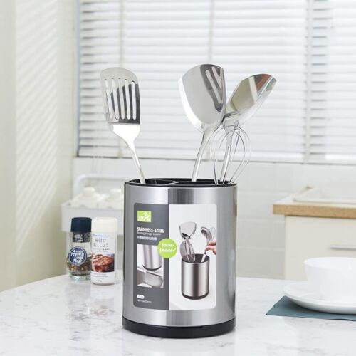 Stainless Steel Cooking Utensil Holder360 Rotating Kitchen Utensil Holderextra L - Picture 2 of 7