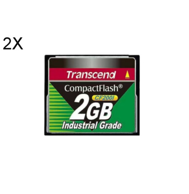 2 pcs New Transcend Compact Flash CF200I 2GB Industrial Grade CF Card