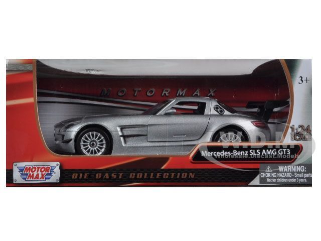MERCEDES BENZ SLS AMG GT3 SILVER 1/24 DIECAST MODEL CAR BY