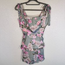 Show Me Your Mumu Dress Womens Large Floral Satin Lady Corset Mini Wedding Party