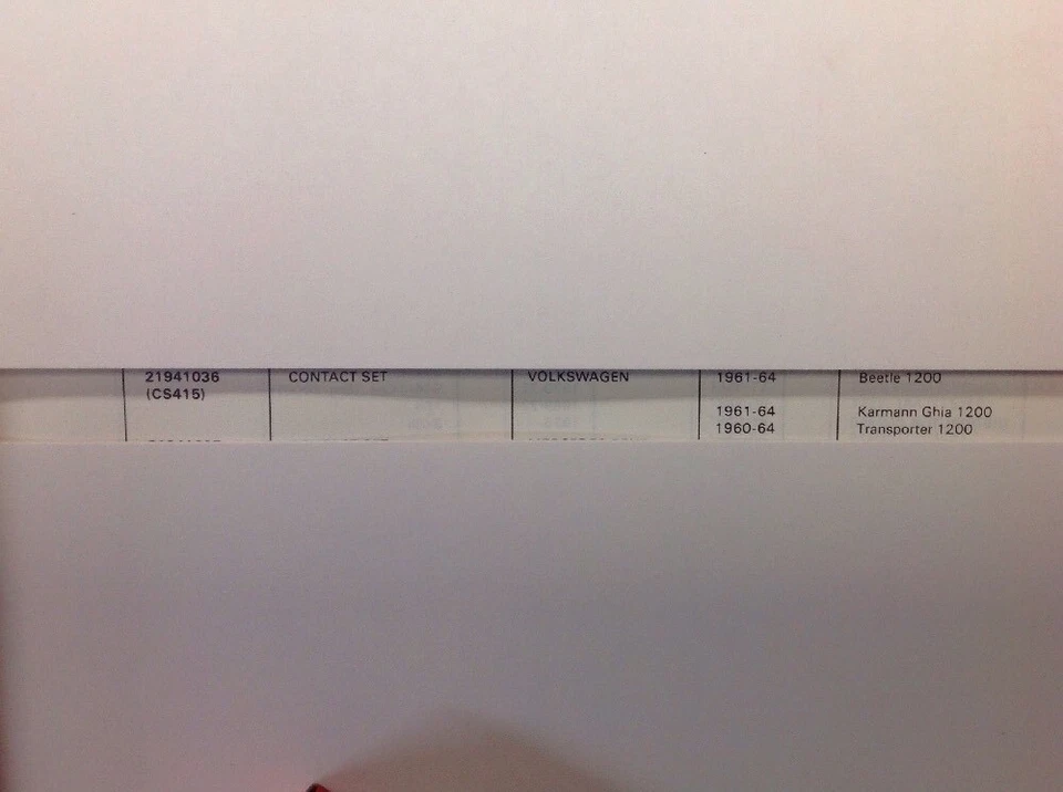 Juego de contactos de encendido Lucas Volkswagen 1200 Beetle Karmann Ghia Transporter NOS Foto 4 de 4