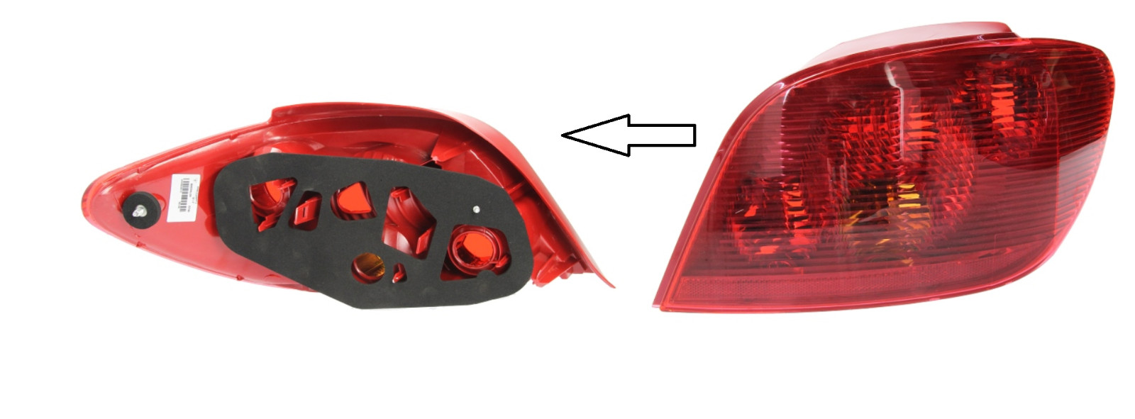 Feu arriere droit Peugeot 307 pour remplacer phare arriere endommage sur berline 2000-2005