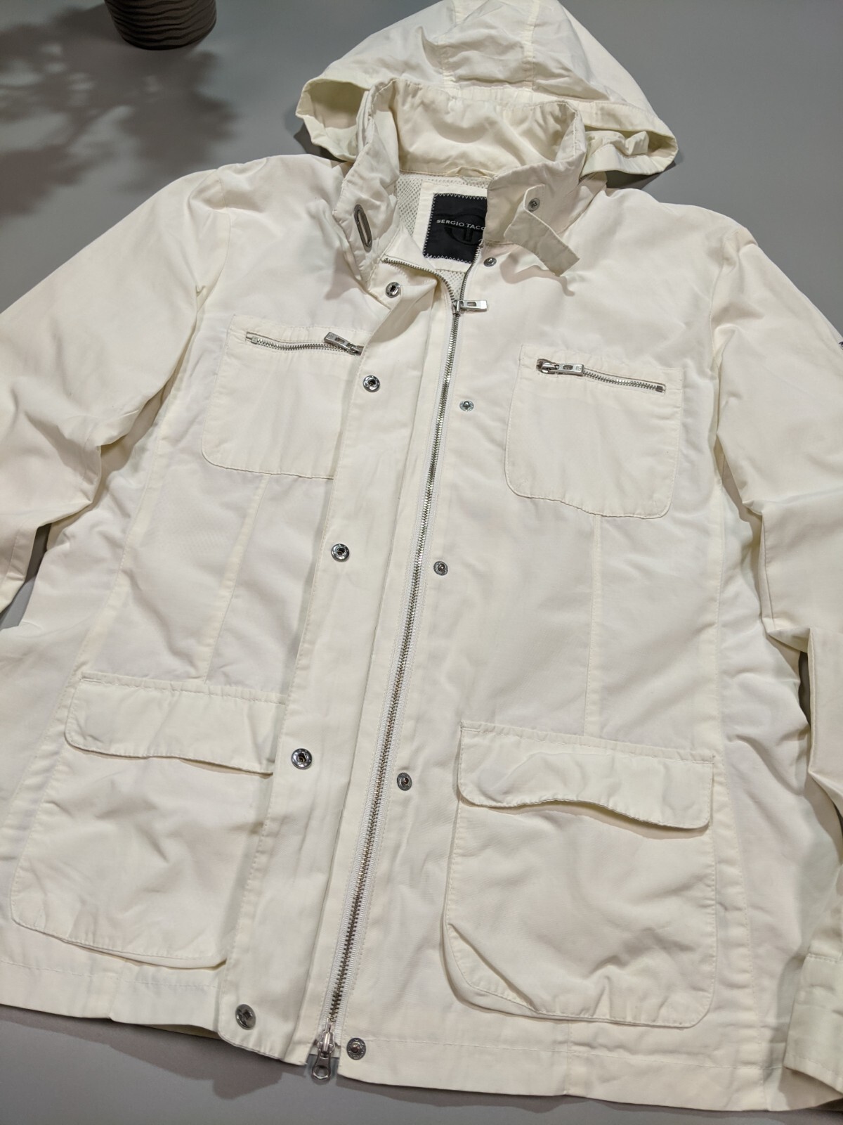 Sergio Tacchini Women's Vintage White Lightweight Raincoat Jacket Size US12 EU46 image 5
