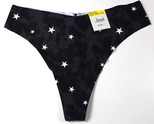 JENNI No Show Thong Panty Underwear Size Medium Starry Tie Dye Black,White Stars