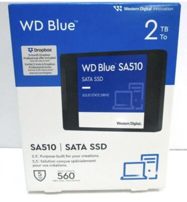 New WD Blue 2TB SA510 SATA Internal Solid State Drive SSD WDBB8H0020BNC-WRWM