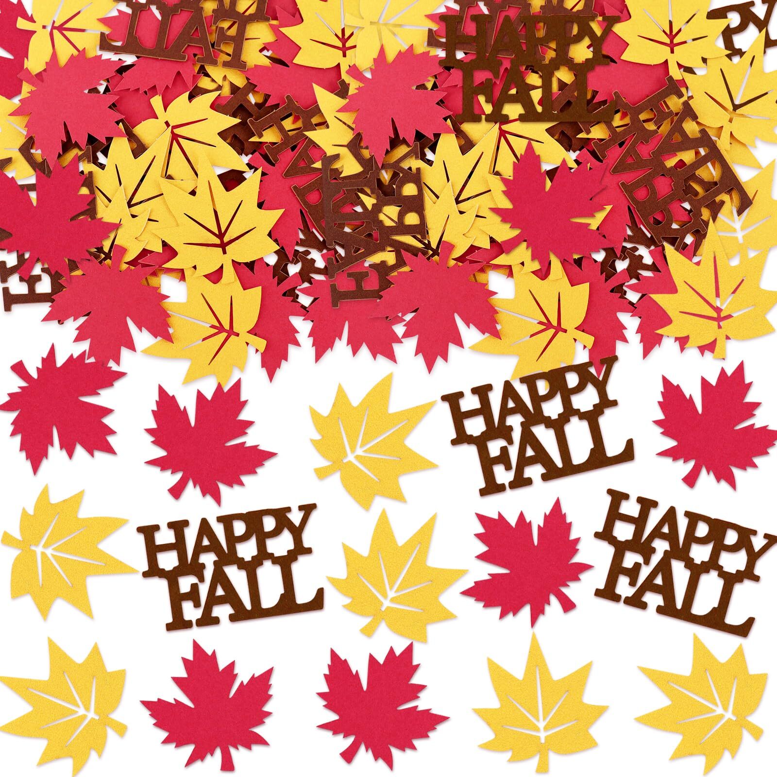 100 Pcs Happy Thanksgiving Confetti Maple leaves Pumpkin Table Scatter