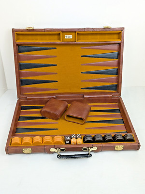 Vintage HIT Avenel NJ Backgammon Set Travel Board Carry Case Bakelite Checkers?
