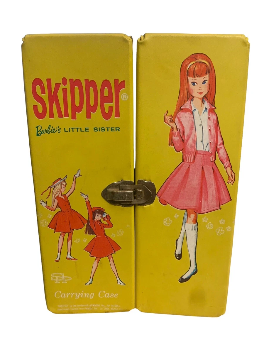 1964 Vintage Barbie s little Sister SKIPPER Doll Carry Case TRUNK YELLOW MATTEL