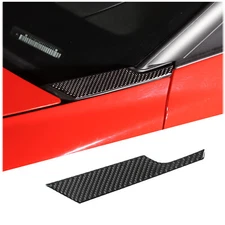 Real Carbon Fiber Hood Triangle Panel Sticker Trim For Corvette C6 2005-13