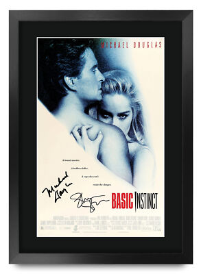 Basic Instinct Filmplakat Cast signiert gedruckt Autogramm A3 gerahmt Memorabilia