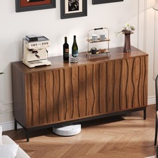 Sideboard Storage Cabinet with 3 Drawers & Adjustable Shelves for Living Room
