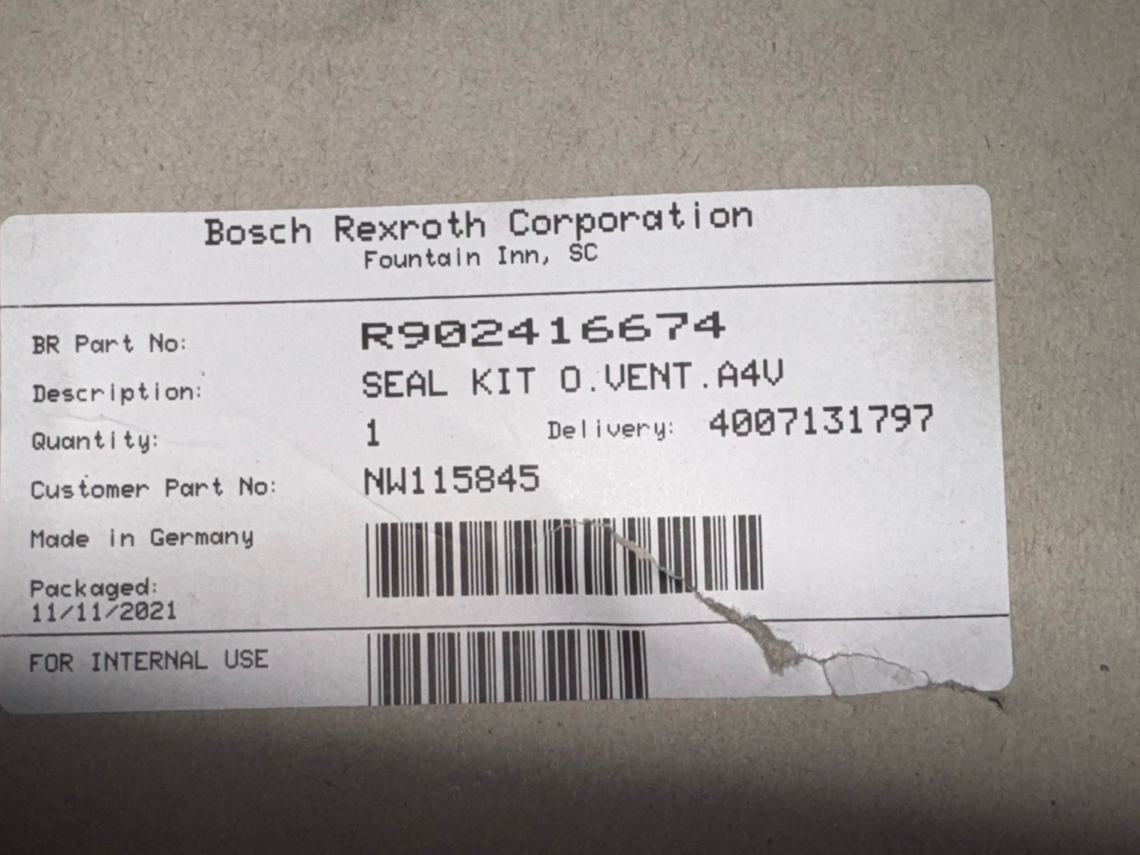 Bosch Rexroth Group A4vso355 Seal Kit 902416674