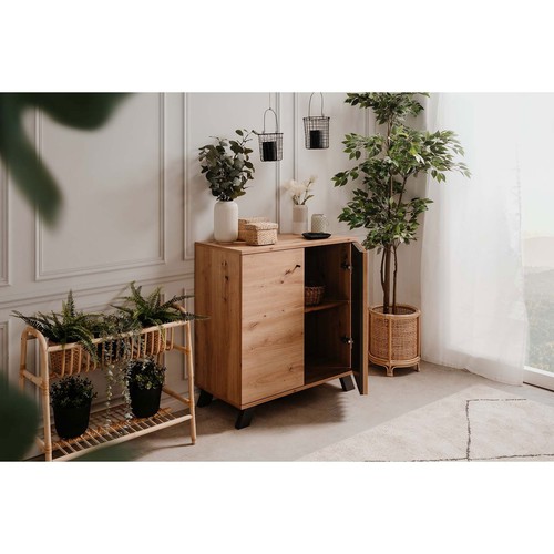 Kommode MEDAN - Artisan Eiche - anthrazit - 80 cm breit Sideboard Anrichte - Bild 7 von 10