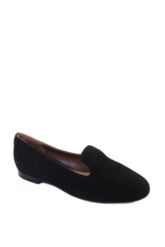Margaux Womens Suede Slide On Casual Loafers Jet Black Size 33 3 Wide
