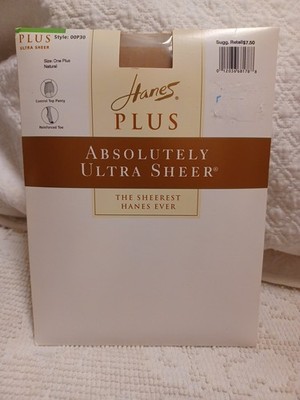 Hanes Plus Absolutely Ultra Sheer Panty Hose Sz 1 Plus Barely There NIP 00P30